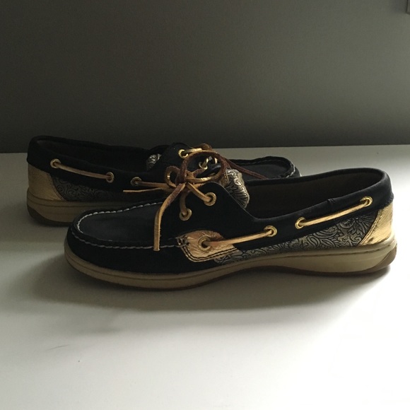 Black and Gold Sperry's!!