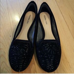 Black detailed flats