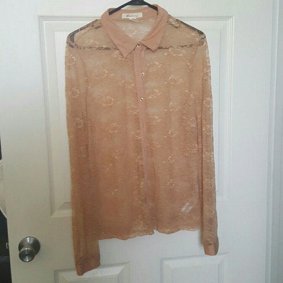 Long sleeve lace button up