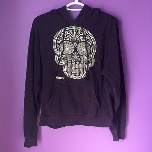 Sugar skull sweatshirt / hoodie OBEY