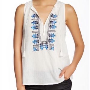 Joie Kuna Embroidered Tank