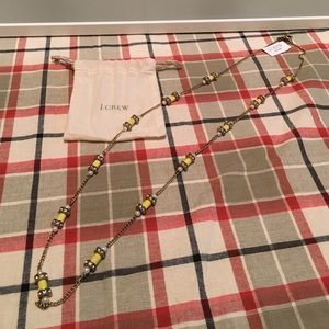 J crew NWT necklace with pearl, sparkle, & yellow