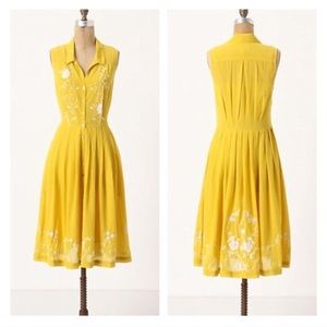 Yellow Anthropologie dress by Moulinette Soeurs