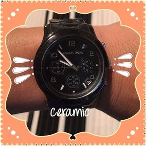Michael Kors black ceramic band 5162 watch