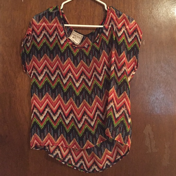 Pink rose chevron shirt
