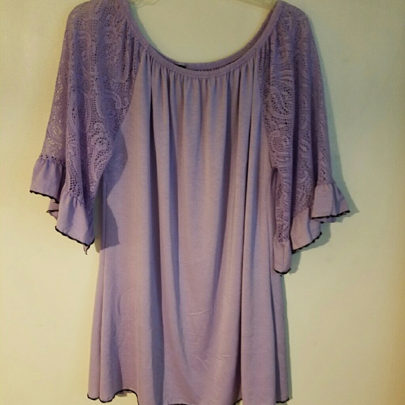 Purple Solid lace tunic