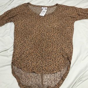 Cheetah print high low shirt