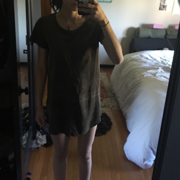 Dark green T shirt dress nasty gal