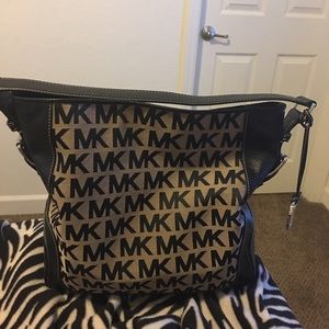 MK Signature Jacquard Shoulder Bag.  Authentic.