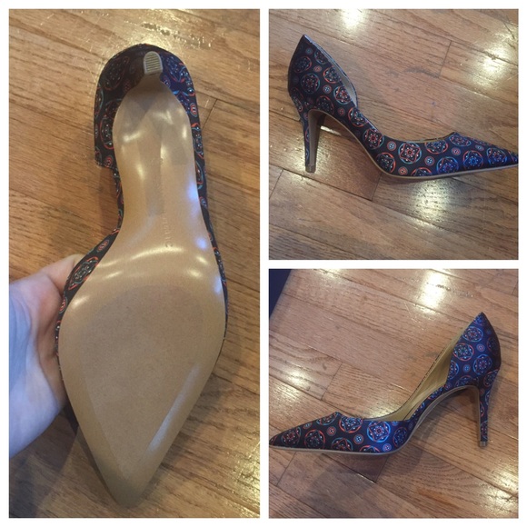 Banana Republic Andilla D'Orsay Satin Print Pump! - Picture 2 of 4
