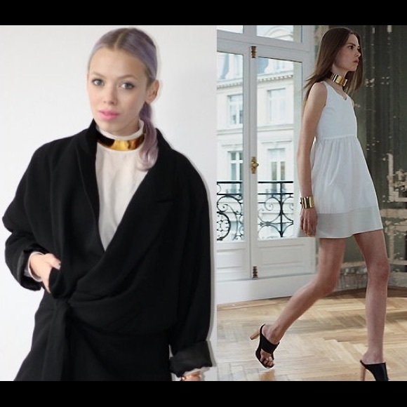 🔴3 for $12🔴•Athena•Sleek Celeb Style Gold Choker - Picture 3 of 4