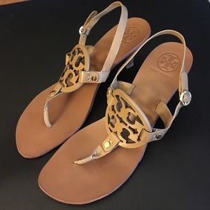 Tory burch stacked heel sandals