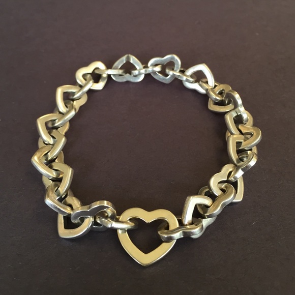 Tiffany & Co. Heart Link Bracelet Silver/18k Gold