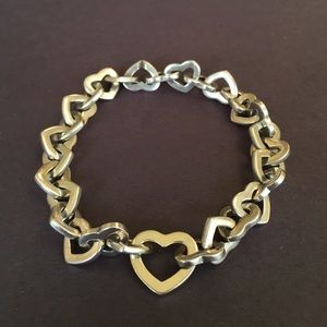 Tiffany & Co. Heart Link Bracelet Silver/18k Gold