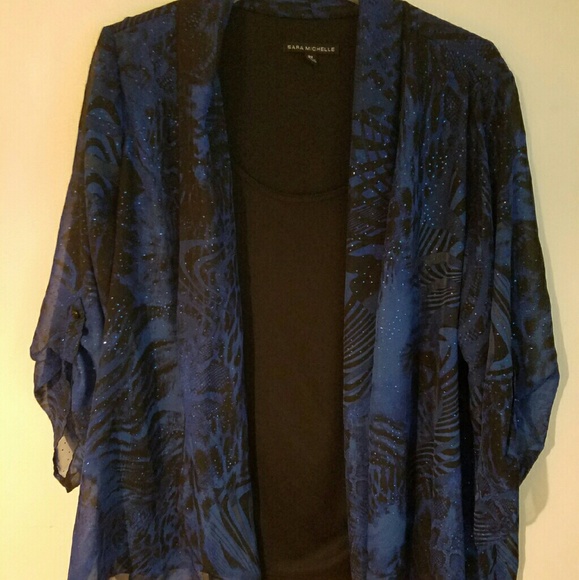 Blue and black glitter shirt