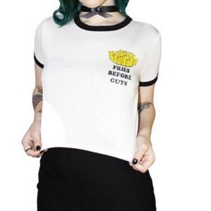 Fries Before Guys Crop Tshirt