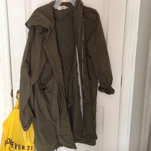 Green trench coat
