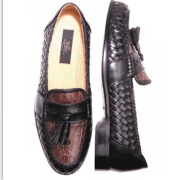 "Genoa" Genuine Crocodile & Calf Italian Loafers