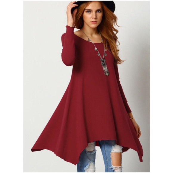 JV Boutique Tops - Asymmetric Red Top || CLEARANCE