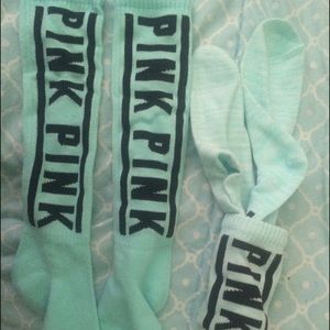 PINK MINT GREEN KNEE SOCKS