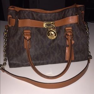 Michael Kors Hamilton Brown Logo Tote Bag
