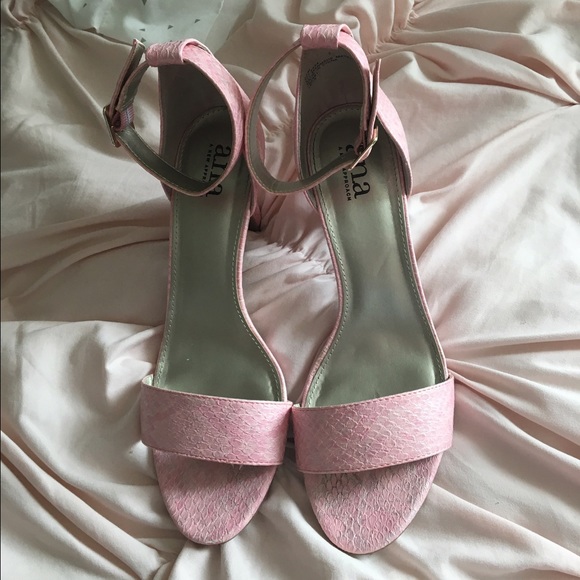 A.N.A. Pink Heel Sandals with Strap