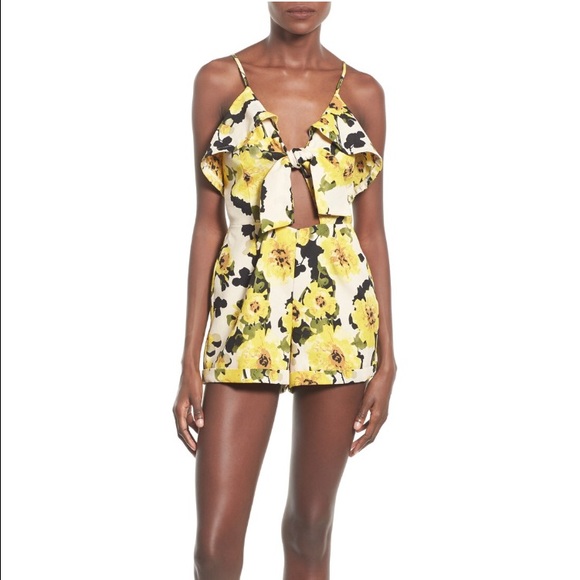 Joa tie front floral romper