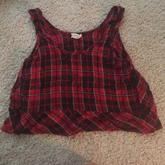 LA Hearts Plaid Crop Top
