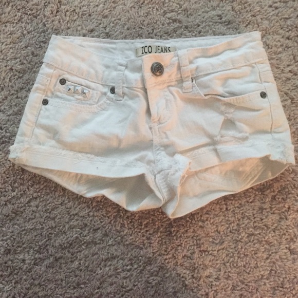 ZCO Jeans Studded White Shorts