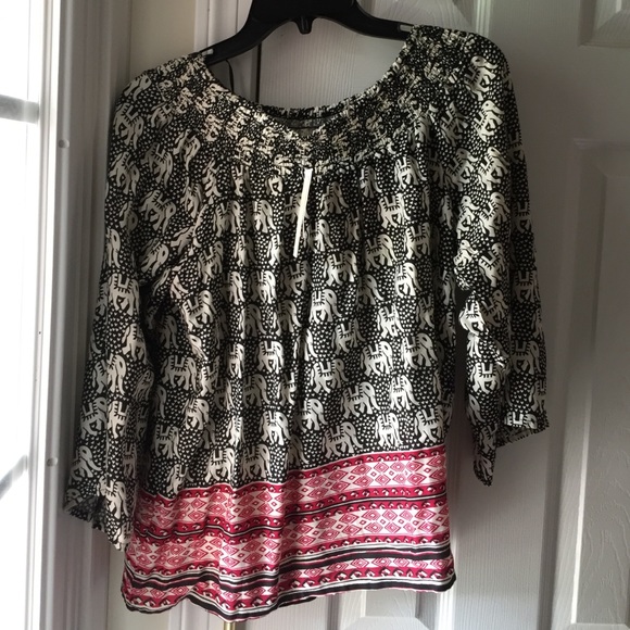 Tribal Elephant Print Top