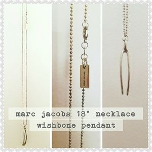 MARC JACOBS GOLD NECKLACE Wishbone Pendant 18"