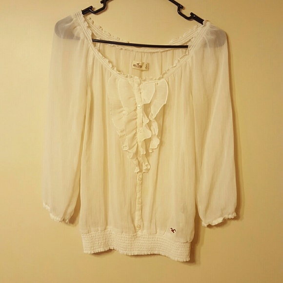 Hollister ruffle sheer top