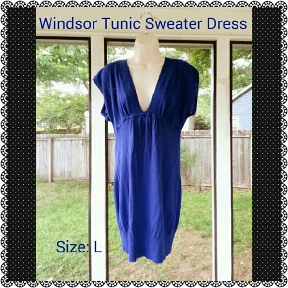 * WINDSOR Blue Tunic Sweater Dress * So Cute!