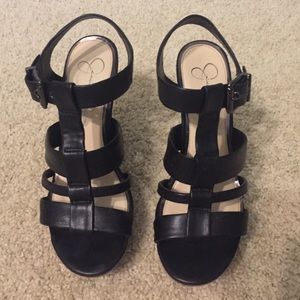 Jessica Simpson black wedges in size 7.5