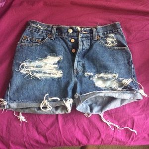 Custom Distressed Jean Shorts