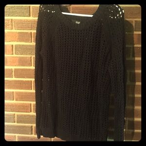 a.n.a. black open-knit sweater