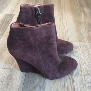 Like new sam edelman brown wedge booties