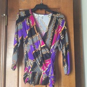 Cache Satin Crossover Top