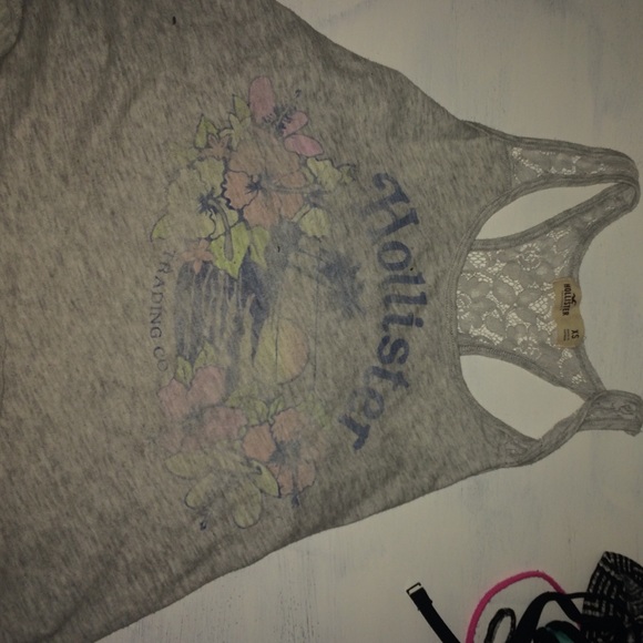 Hollister grey racerback tank top.