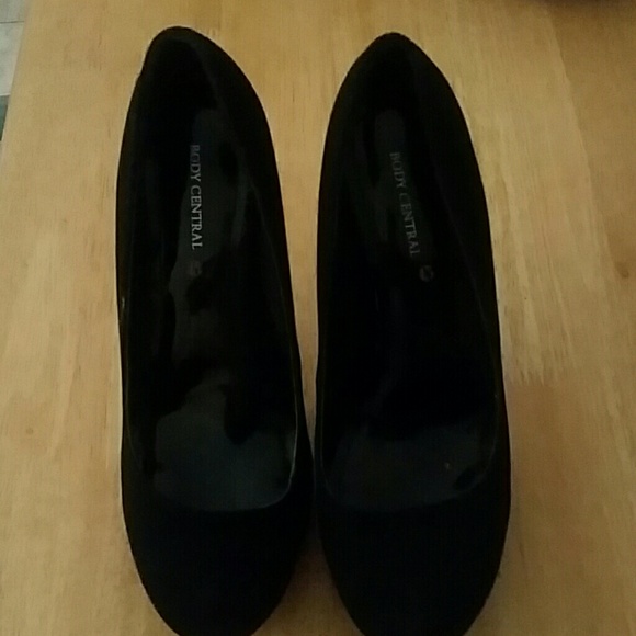 Black suede heels