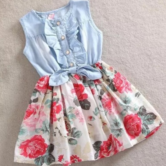 Floral in denim Dress
