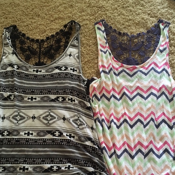 NWOT Single Colorful Crochet Back Tank Top