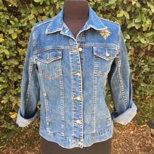 Big Sparkly Cross Jean Jacket