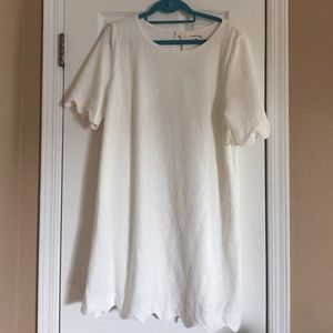 White shift dress