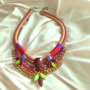 colorful one of a kind statement necklace