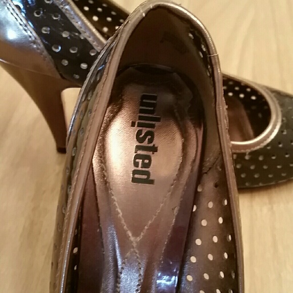 Unlisted Dark Brown & Bronze Peep-Toe Pumps - Picture 4 of 4