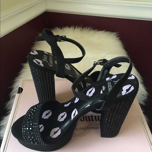 SALE Juicy Couture Sz 7 Black Platform Heels NIB - Picture 4 of 4