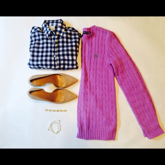Ralph Lauren Lavender Cable Knit Sweater