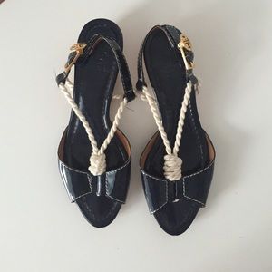 Tory Burch navy rope sandals