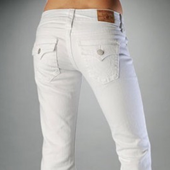 True Religion white jeans.